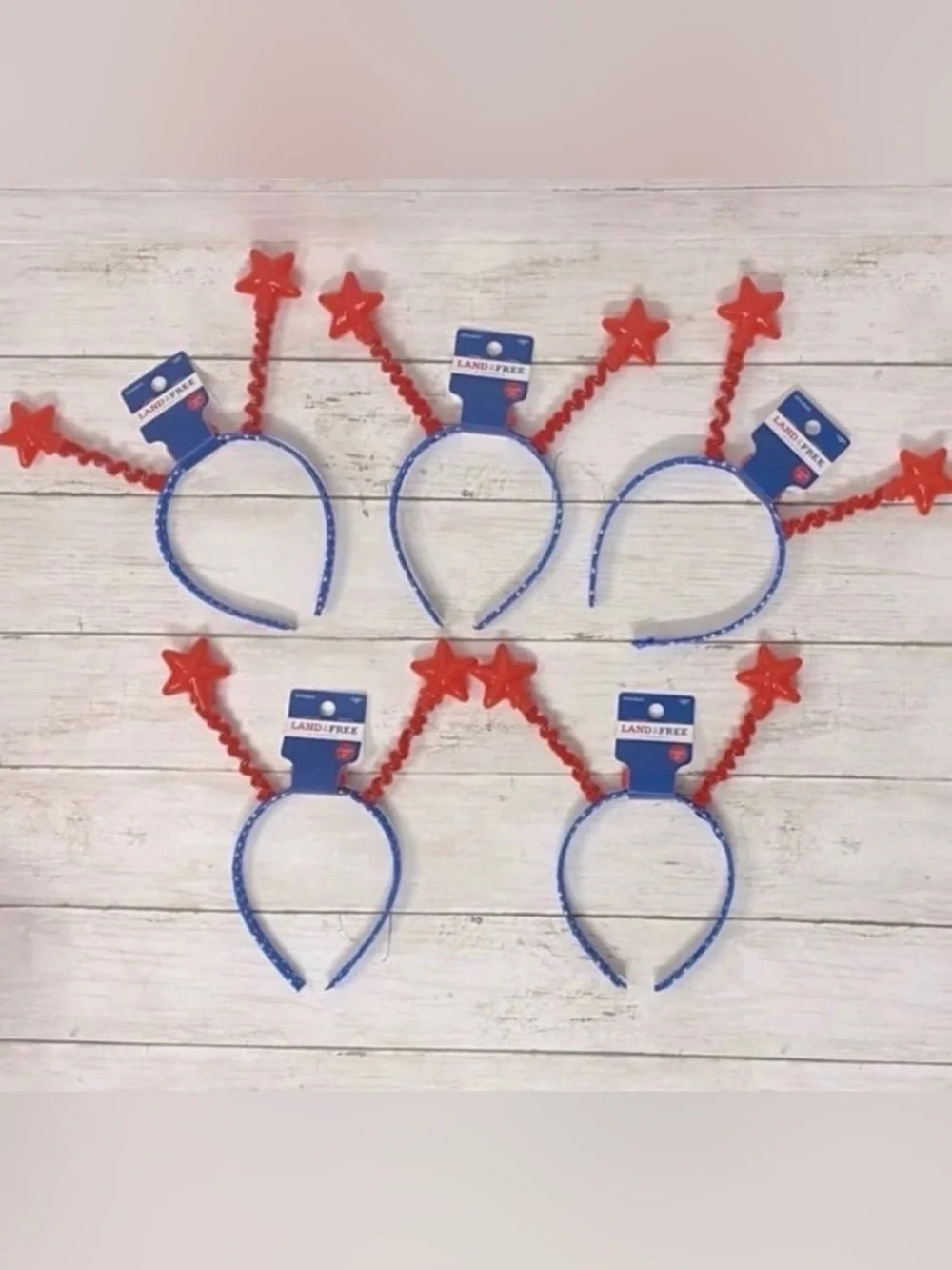NWT Fourth Of July LED Star Antennae Headbands Set of 5